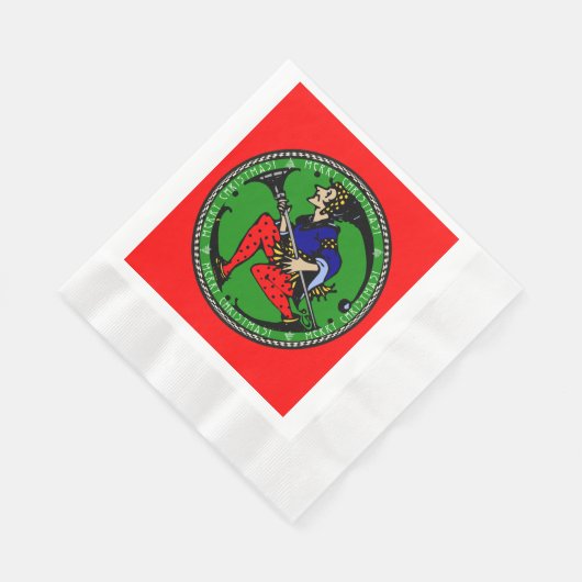 Maxfield Parrish-y Christmas Elf Serviette (Ecke)