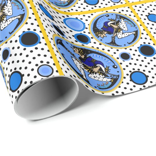 Maxfield Parrish-y Hanukkah Elf Geschenkpapier (Rolleneckpunkt)