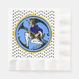 Maxfield Parrish-y Hanukkah Elf Serviette