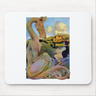 Maxfield Parrishs Konversation mit einem Drachen Mousepad