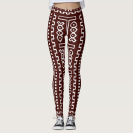 Maxi Mudcloth Druck Browns Leggings