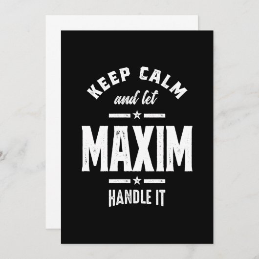 Maxim Personalisiert Name Geburtstag Dankeskarte (Vorne/Hinten)