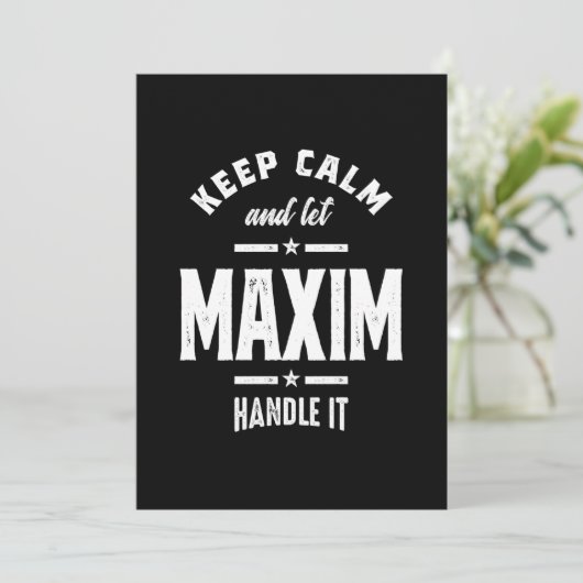 Maxim Personalisiert Name Geburtstag Einladung (Stehend Vorderseite)