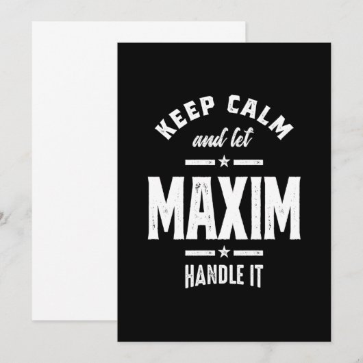 Maxim Personalisiert Name Geburtstag Einladung (Vorne/Hinten)