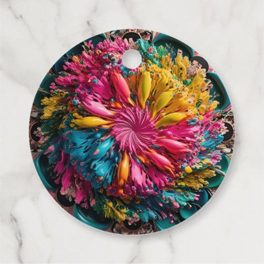 Maximal druckbar Abstrakt farbig Geschenkanhänger (Rückseite)