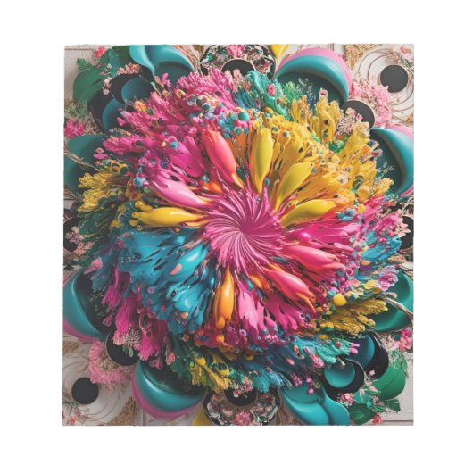 Maximal druckbar Abstrakt farbig Notizblock (Vorderseite)