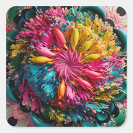 Maximal druckbar Abstrakt farbig Quadratischer Aufkleber