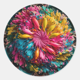 Maximal druckbar Abstrakt farbig Runder Aufkleber