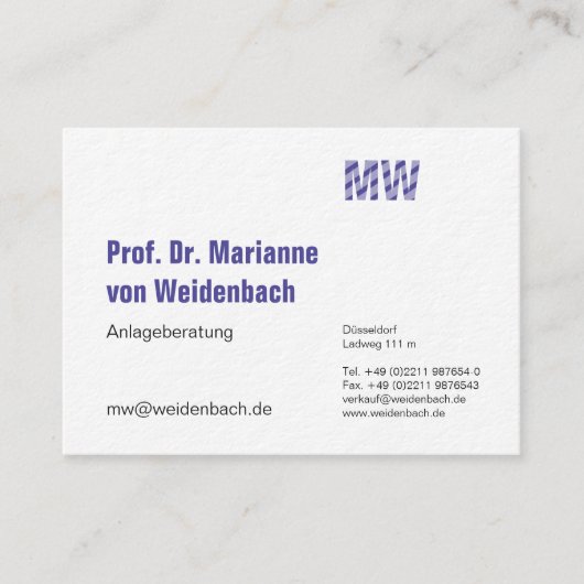 Maximal Elegant groß Visitenkarte (Vorderseite)