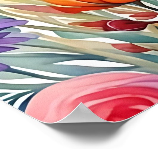 Maximal farbige Blume Print Poster (Ecke)