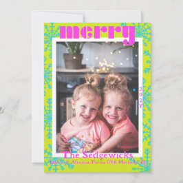 Maximal fröhliche Schneeflocke Modernes Foto Feiertagskarte