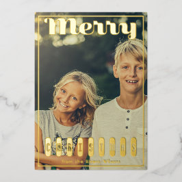 Maximal Merry Script Weihnachts-Foto Folien Feiertagskarte