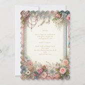 Maximal Save the Date Vintage Blumenschrift Einladung (Rückseite)