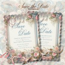 Maximal Save the Date Vintage Blumenschrift