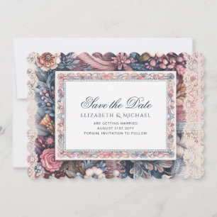 Maximal Save the Date Vintage Blumenschrift Einladung