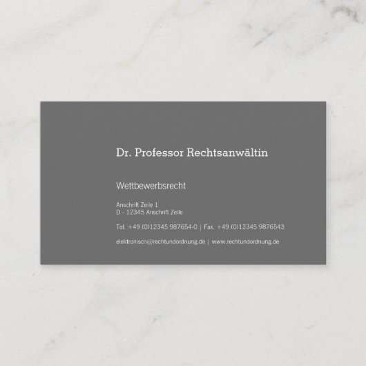 Maximal Understatement Visitenkarte (Vorderseite)