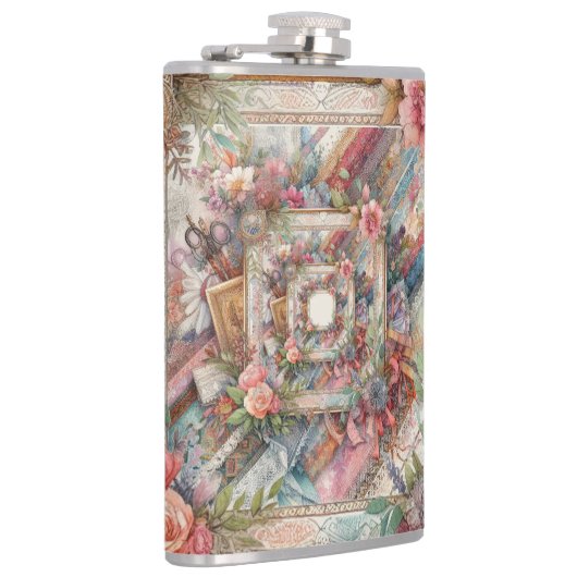 Maximal Vintage Dekoupage Flachmann (Rechts)