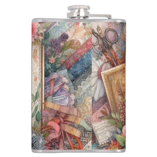 Maximal Vintage Dekoupage Flachmann (Rückseite)