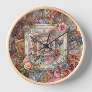 Maximal Vintage Dekoupage Uhr