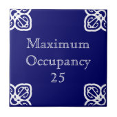 Maximale Belegschaft: Spanisch Weiß auf blau Fliese (Vorderseite)