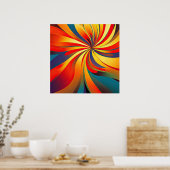 Maximale Blume Wavy Design Poster (Küche)