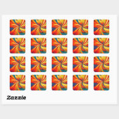 Maximale Blume Wavy Design Quadratischer Aufkleber (Blatt)