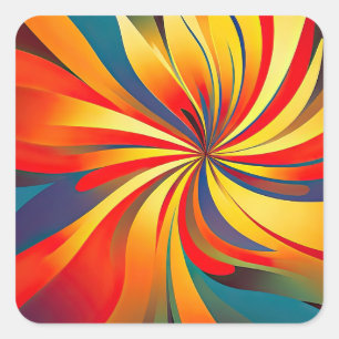 Maximale Blume Wavy Design Quadratischer Aufkleber
