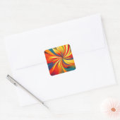 Maximale Blume Wavy Design Quadratischer Aufkleber (Umschlag)