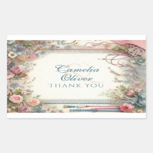 Maximale Gastgeschenk Hochzeit Gift Vintage Blüte Rechteckiger Aufkleber