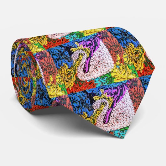 "maximale Kunstart Peter" Schwan-Muster-Krawatte Krawatte (Gerollt)