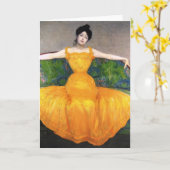 Maximale Kurzweil- Dame im gelben Kleid Karte (Gelbe Blume)