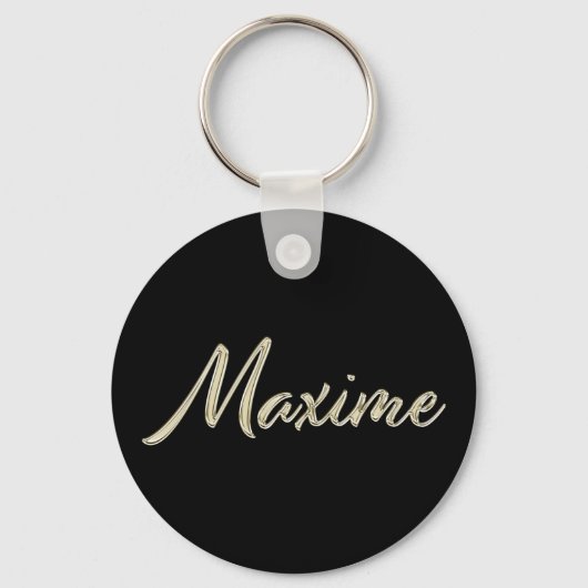 Maximaler weißer Button-Schlüsselname Schlüsselanhänger (Vorderseite)