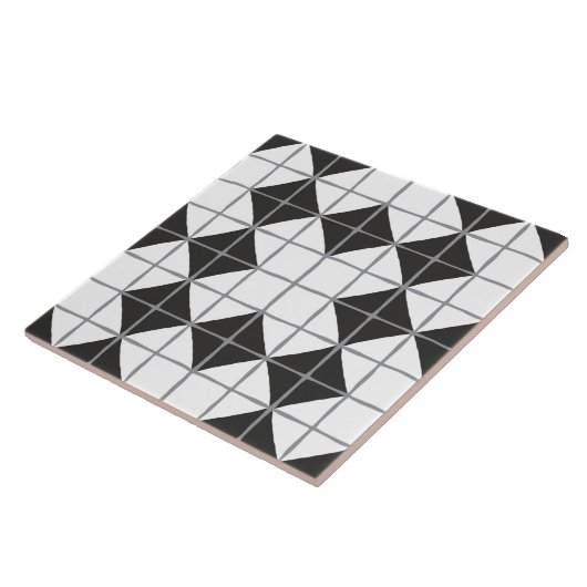 Maximales geometrisches Muster (Schwarz und Weiß) Fliese (Seite)