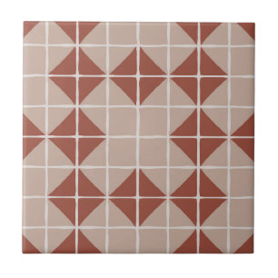 Maximales geometrisches Muster (Terracotta) Fliese