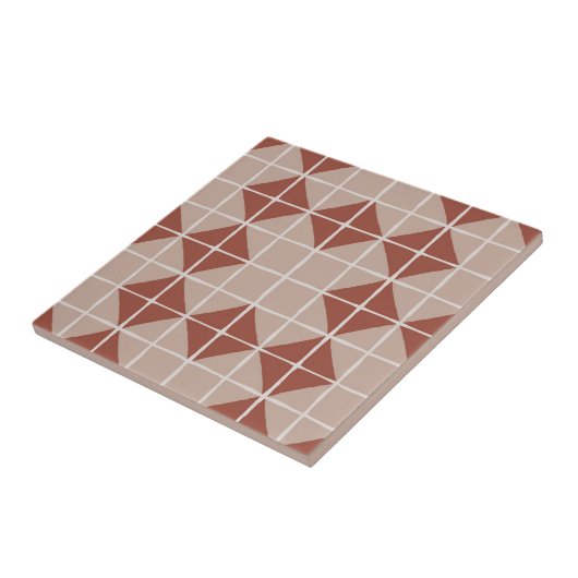 Maximales geometrisches Muster (Terracotta) Fliese (Seite)