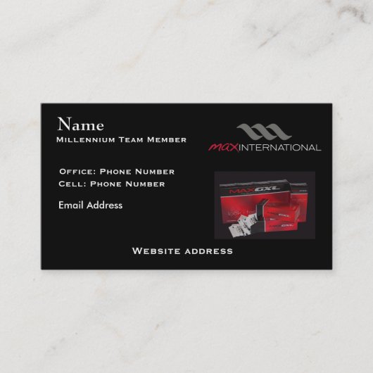 Maximales Jahrtausend-Team Visitenkarte (Vorderseite)