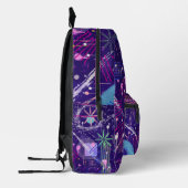 Maximalist Abstract on Purple Bedruckter Rucksack (Links)