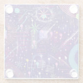 Maximalist Abstract on Purple Glasuntersetzer (Rückseite)