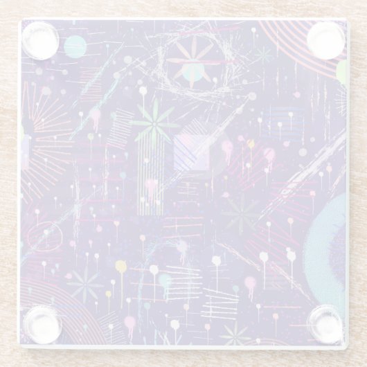 Maximalist Abstract on Purple Glasuntersetzer (Rückseite)