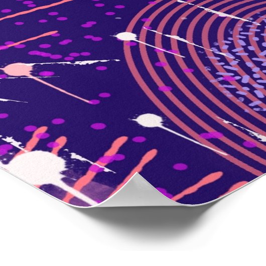 Maximalist Abstract on Purple Poster (Ecke)