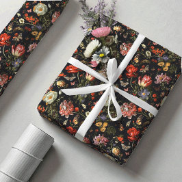 Maximalist Barock Floral Geschenkpapier