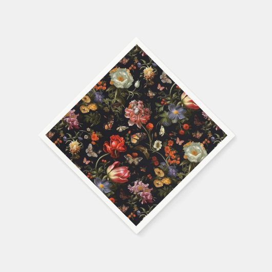 Maximalist Barock Floral Serviette (Ecke)
