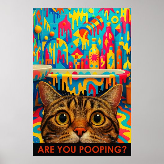 Maximalist Bathroom Wall Art, American Shorthair Poster (Vorne)