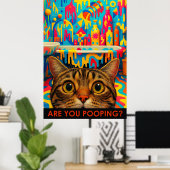 Maximalist Bathroom Wall Art, American Shorthair Poster (Heimbüro)