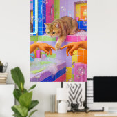Maximalist Bathroom Wall Art, British shorthair Poster (Heimbüro)