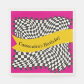 Maximalist Birthday Checkered farbenfroh Serviette (Vorderseite)