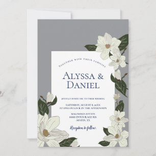 Maximalist Blooms Bold Magnolia Wedding Einladung