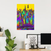 Maximalist Chicago Skyline Poster (Heimbüro)