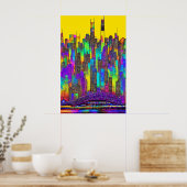 Maximalist Chicago Skyline Poster (Küche)