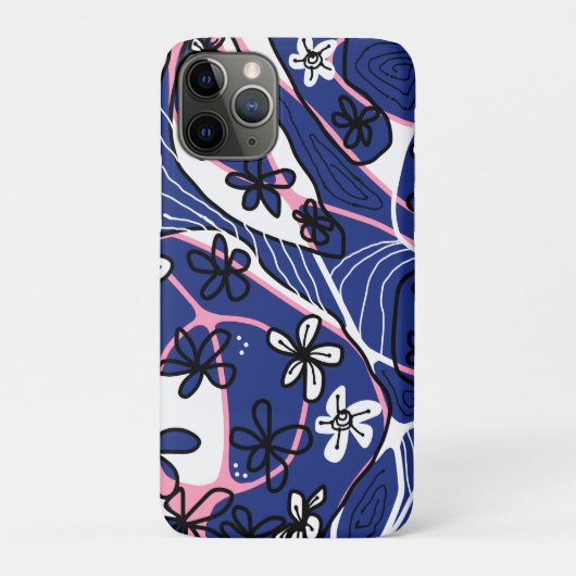 Maximalist Floral Neuro Art - Blue Pink White  Case-Mate iPhone Hülle (Rückseite)